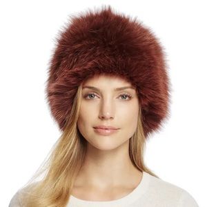 Loeffler Randall Luxury Fox Fur Tall Hat Plush NWT